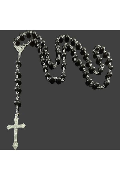 Choice 70cm Alloy Cross Black Fashion Handmade Necklace Ladies Imitation Vintage Style Pearl Rosary Beads W