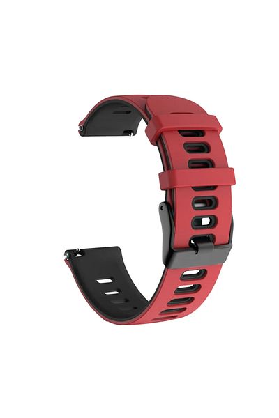 Choice 22mm Red Black Sports Silicone Watch Strap For Garmin Venu 3/forerunner 265 255 Music /vivoactive 4/