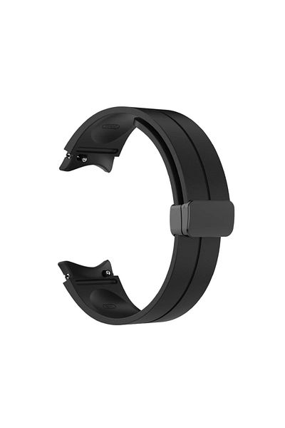 Choice black Magnetic Buckle Two-Tone Silicone Strap for Samsung Galaxy Watch 6 5 Pro 4 Classic Band Replac