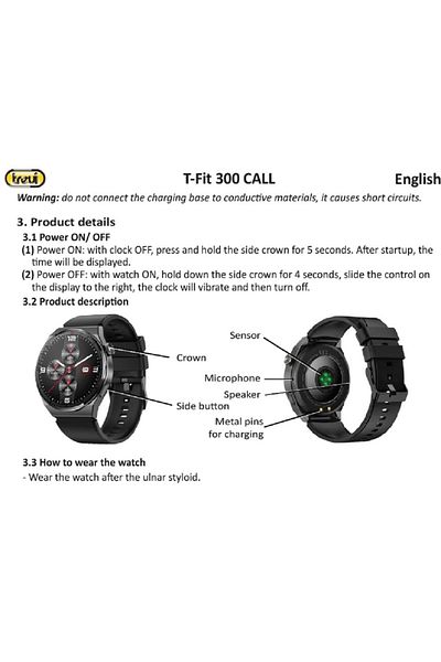 Trevi Smartwatch TF30058 Italy IP67 microphone and speaker call function full option health sports