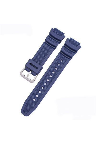 Choice 18mm Blue-Silver Buckle 18mm Rubber Watchband For AQ-S810W S800W AE-1000W SGW-400H 300H 500H W735H S