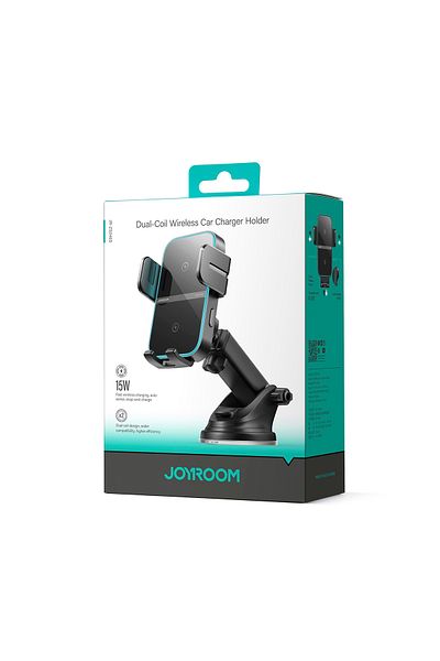 Joyroom Suport telefon cu încărcător inductiv pentru bord - negru