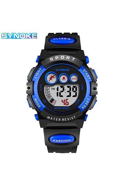 Choice Black and blue SYNOKE Student Sport Watches For Kids Colorful Electronic Watches Waterproof Clock Ch