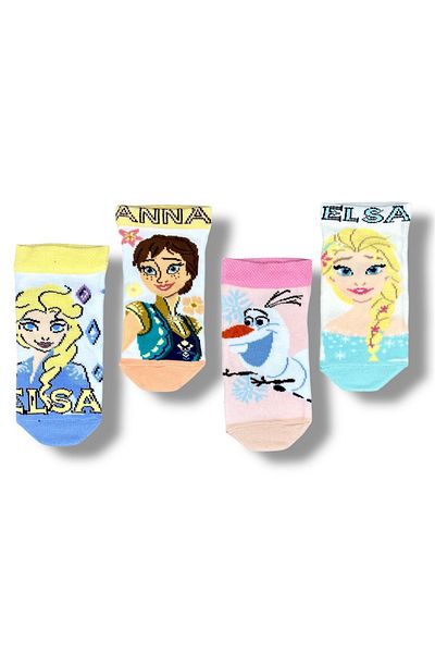 Frozen Licensed Girl's 4 Pairs Booties Socks 22839