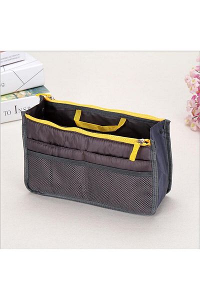 Choice 29x17.5x8.5cm GRAY Organizer Insert Bag Women Nylon Travel Insert Organizer Handbag Purse Large line