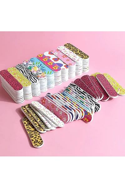 Choice MULTI 50Pcs Nail Files Double Sided Boards Mini Fingernail Files Colorful Manicure Pedicure Tool