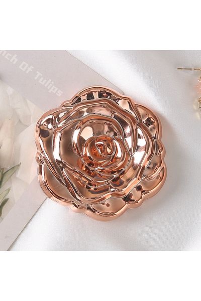 Choice B 1PC Portable Mini Mirror Retro Rose Flower Small Pocket Makeup Mirror Double Sided Hand Mirrors C.