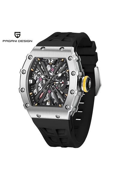 Choice black PAGANI DESIGN 2024 Luxury Mens Quartz Watches Barrel Shape Waterproof Wrist Watch For Men VH65