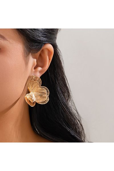 Choice B00E1JS03527 Lacteo Creative Multi Layer Petal Flower Stud Earrings for Women Trendy Classic Floral