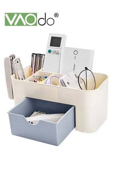 VAODO Cosmetic Storage Box Office Desktop Storage Multifunctional Jewelry Storage Box with Drawers