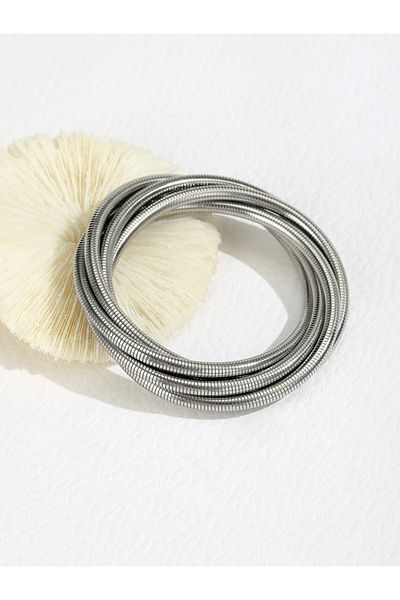 Choice Gold-color A Personalized Simple and Cool Style Multi-Layered Winding Line Spring Bracelet