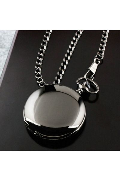 Choice black Vintage antique pocket watch Versatile alloy quartz chain pocket watch