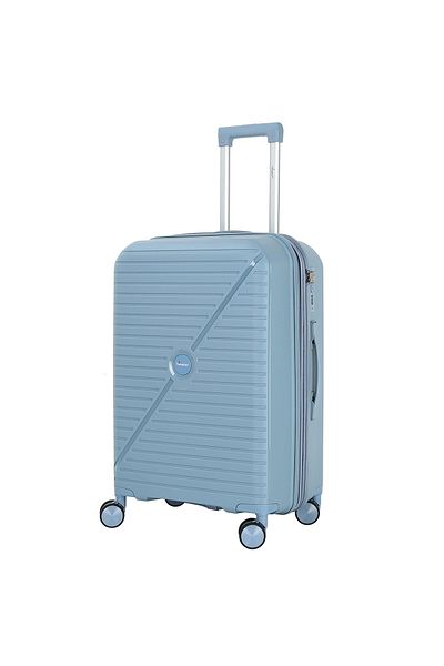Senator Unisex Expandable Hard Case Medium Checked Luggage Lightweight Fashion Trolley Luggage KH1006 Blue