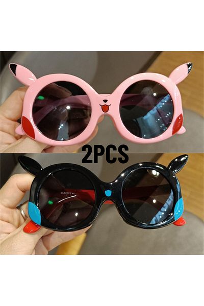 Choice JYHH2343-C2C3 2PCS Children Cute Cartoon Personality SunglassesStreet Shooting UV400 Boys Outdoor Su