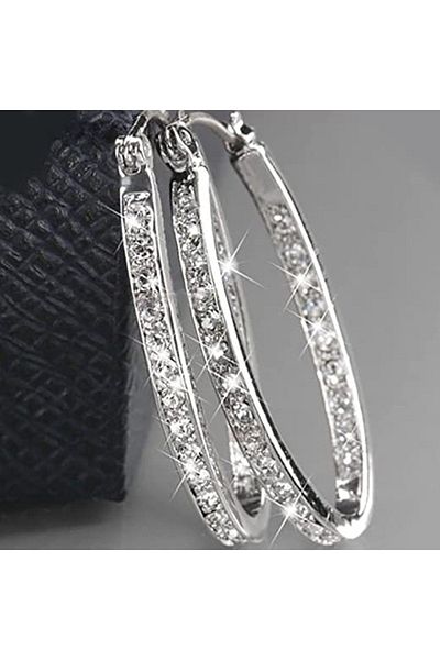 Choice E085-Silver 1 Pair Of Simple Large Hoop Earrings With Fashion Temperament, Female Personality Street
