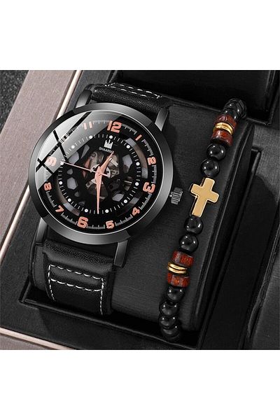 Choice Black Luxury Watches Men Black Sports Big Dial Watch Mens Business Quartz Wrist Watch Casual Watches