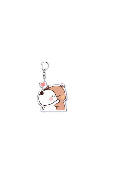 Choice white A Cute Bubu Dudu Keychains Baby Grey Bear White Panda Keyring for Accessories Bag Pendant Key