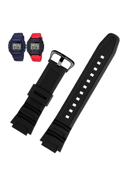Choice 18mm Black Button Rubber Strap For AE-1500 Ae-1500wh AE-1500WHX Resin Silicone Watch Bracelet Durabl