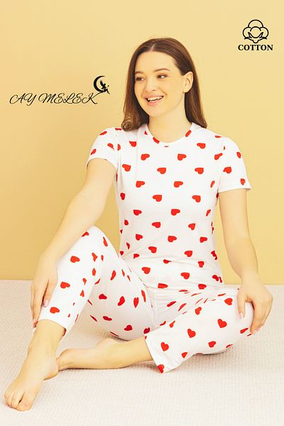 AYMELEK Women's pajama set cotton luxury pajama set