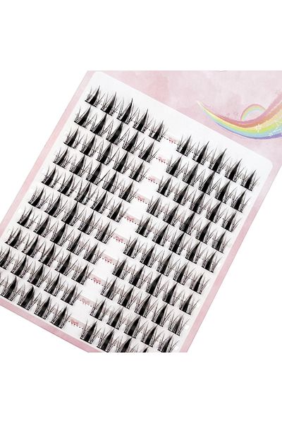 Choice Qiufy-10p 100-Strand Anime Lashes, Single Strand DIY, Korean Style, Fine Black, Natural, Dynamic, Cu