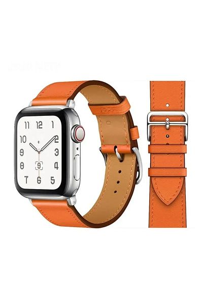 Choice 42 44 45 46 49 mm Orange 17 Leather Watch band for Apple Watch Straps 46mm 44mm 41mm 45mm 38-42mm 40
