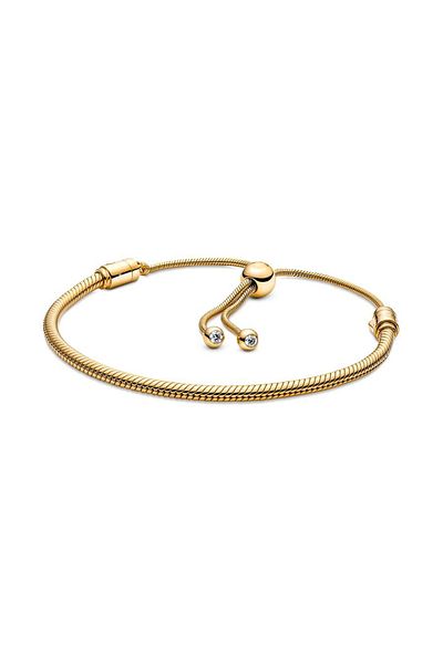 Miniso WHITE 16-21CM QWS06 Disney Snake Chain Slider Bracelet For Women Fit Original Jewelry Diy Pendant Ch
