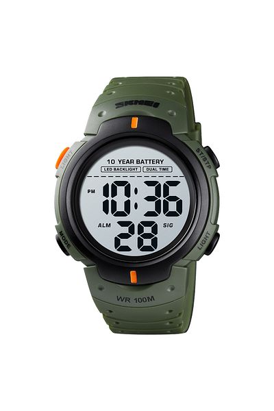 Skmei Green Military Watch Sports Fitness Watches 100M Waterproof Digital Wrist Watch For Men 10 Yea