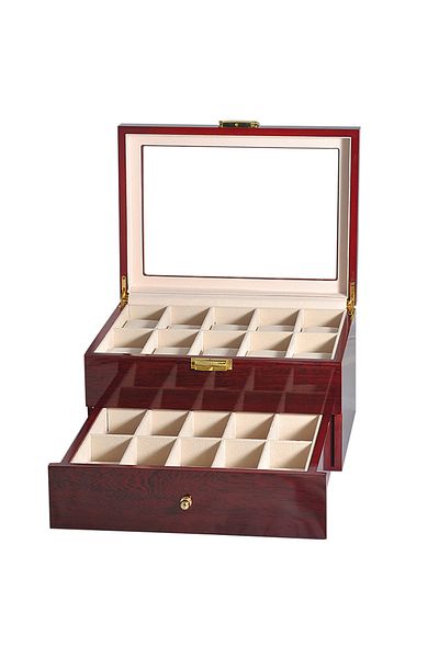 Choice 20 Grids -A Luxury Double-Layer Watch Box Piano Lacquer Watch Organizer 20-Bit Solid Wood Men's an