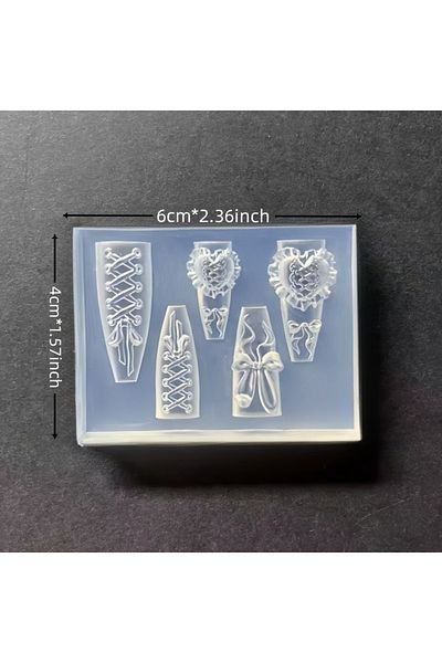 Choice Love Rabbit Mold183 1pc 3D Bow-Shaped Silicone Nail Mold, Self-Adhesive DIY Nail Art Mold, Salon Acc