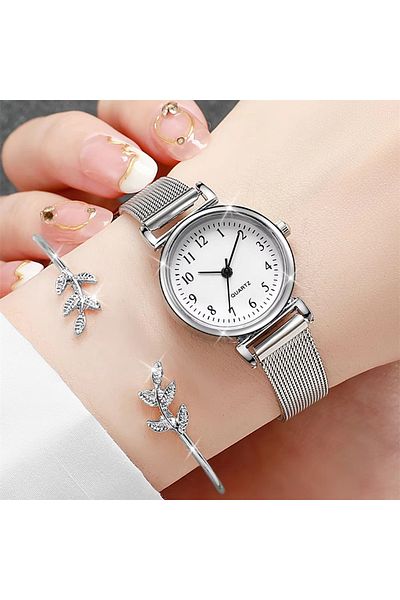 Choice YS Women Fashion Watch Casual Bracelet Watches Set Ladies Simple Dial Quartz Wristwatches Dress Cloc