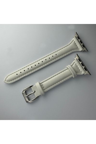 Choice 38 40 41mm WHITE Slim Leather Strap for Apple Watch Band 44mm 40mm 41mm 49mm 45 Mm Wrist Women Brace