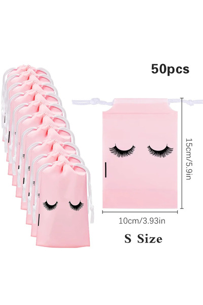 Choice 50 قطعة وردية 10 × 15 سم 50 قطعة حقيبة سفر للعناية بالرموش حقيبة قابلة...