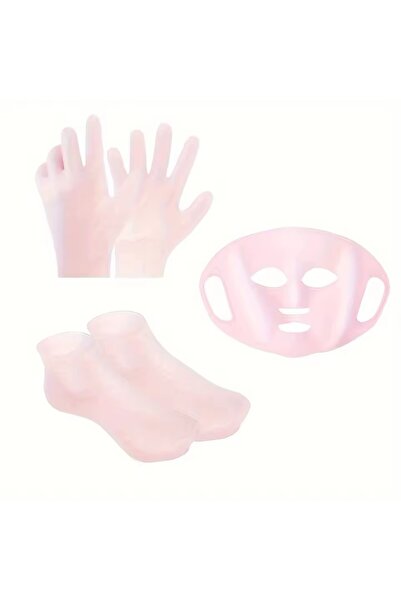 Choice4 مجموعة من ثلاث قطع للعناية بالبشرة من السيليكون - مجموعة أقنعة مرطبة قابلة لإعادة الاستخدام، قفازات، جوارب - من أجل