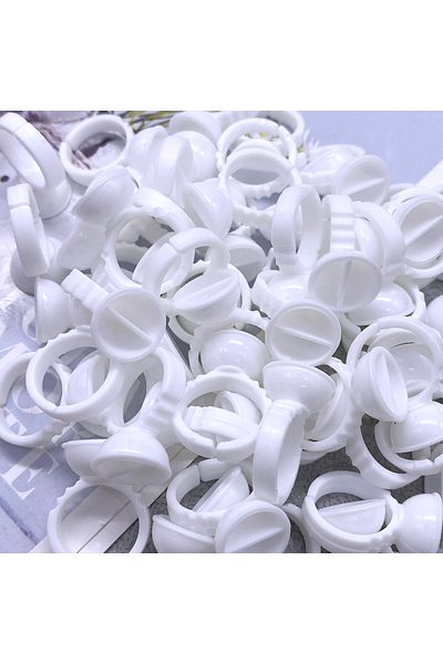 Choice1 White S2 100pcs Glue Rings For Eyelash Extension Nail Art Glue Holders Eyelash Pallet Cups Fo