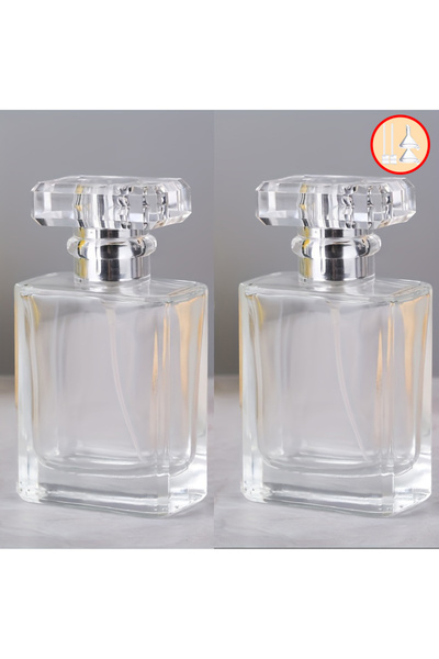 Choice3 زجاجة عطر زجاجية شفافة سعة 50 مل، نصف قطعة + 4 ملحقات، زجاجة عطر زجاج...