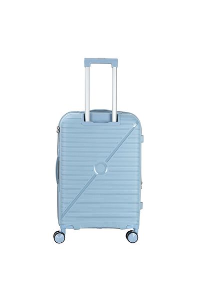 Senator Unisex Expandable Hard Case Medium Checked Luggage Lightweight Fashion Trolley Luggage KH1006 Blue