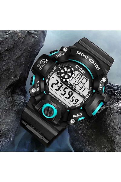 Choice SKY BLUE Men's watch digital sports electronic watch multi-function luminous alarm clock men's sport