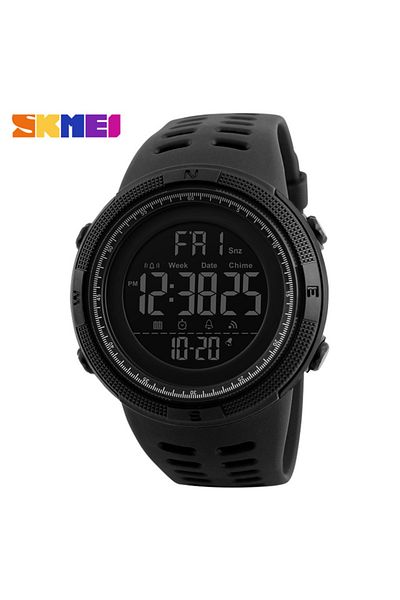 Skmei Black Black 1251 Sports Watch for Men Alarm Clock Chrono LED Display Waterproof Digital Electr
