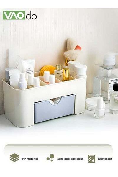VAODO Cosmetic Storage Box Office Desktop Storage Multifunctional Jewelry Storage Box with Drawers