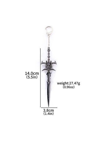 Choice K00919 14 سم World of Warcraft Frostmourne سلاح سلسلة مفاتيح سيوف سبيكة نموذج محيطي معدني للعبة