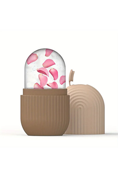 Choice Striated Khaki Ice Roller For Face & Eye Face Massage Silicone Ice Mold For Face Beauty Puffiness Re