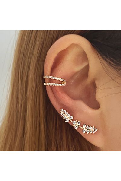 Choice RAM13539 Bohemian NO Piercing Crystal Rhinestone Ear Cuff Earrings For Women Wrap Stud Clip Earrings