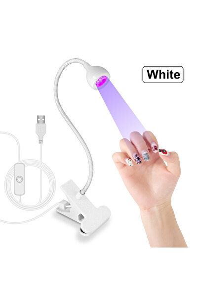 choice2 WHITE Nail LED UV Lamp for Drying Gel Nails Polish Clip-On Flexible D...