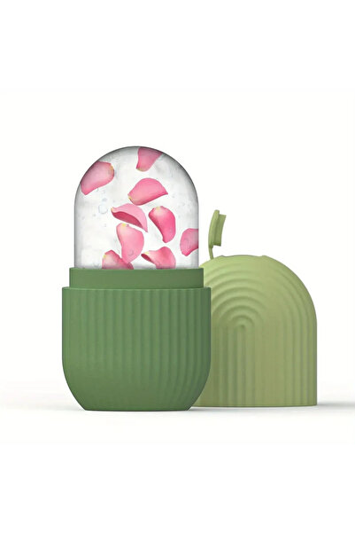 Choice Striated Green Ice Roller For Face & Eye Face Massage Silicone Ice Mold For Face Beauty Puffiness Re