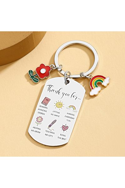 Choice Silver 1Pc Teacher Appreciation Gifts Ladies Keychain Cute Thank You Teacher Gift Thanksgiving Gift