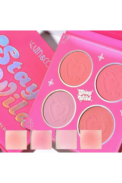 kevin coco Kevin&Coco blush palette, 4 shades stay wild, pigmented, makeup, 12.2 cm
