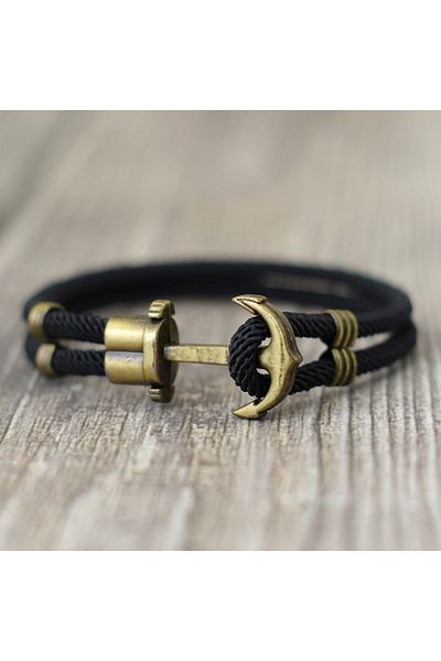 Choice 20.5cm(8inch) Black Vintage Pirate Bracelet Men Bronze Punk Braclet Outdoor Survival Braslet Gift Fo