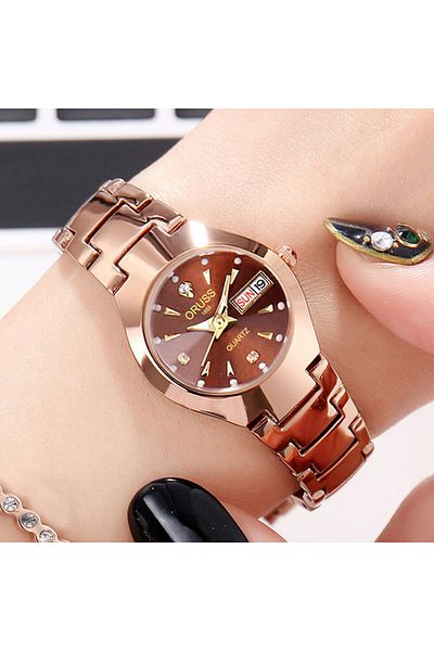 Choice Ms Rose ORUSS Couple Watch Waterproof Casual Fashion Women Men Quartz Watches Ladies Stainless Date
