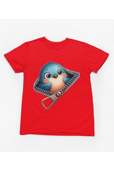 MAGORS Stil-X Cute Bird Printed Cycling Collar 100% Cotton Girl's Tshirt White,Yellow,Red,Orange