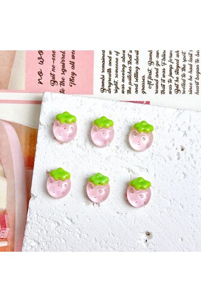 Choice Strawberry 30PCS 30PCS Simulated Cute Jelly Cherry Resin Nail Art Charms 3D Sweet Pink Strawberry Na